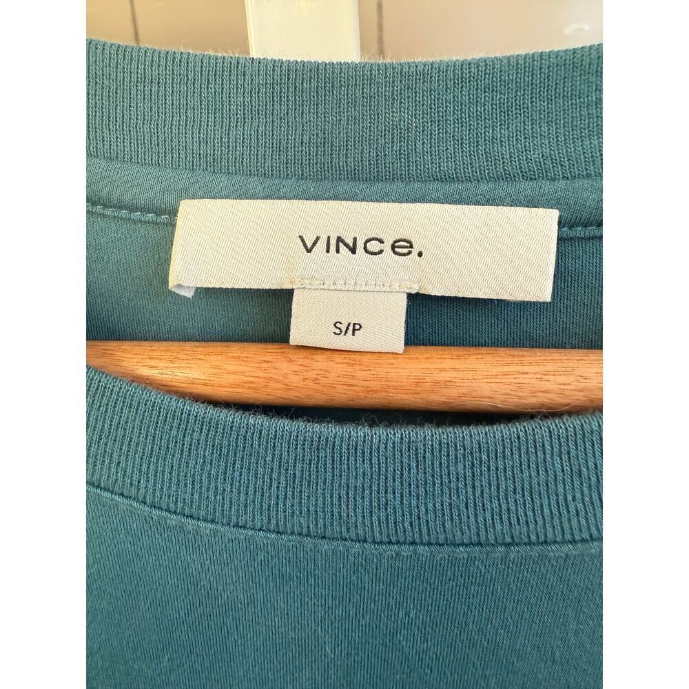 VINCE Tie-waist T-shirt Dress Green Blue Teal Size S - Picture 7 of 9